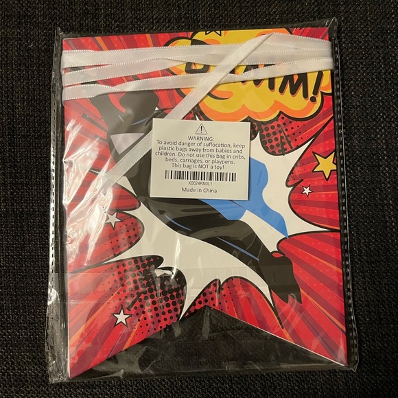 💥HP💥 NEW Super Hero Birthday Banner - Pop-Art, SNAP, BOOM, CRUSH, WHAM, POW - Picture 5 of 6